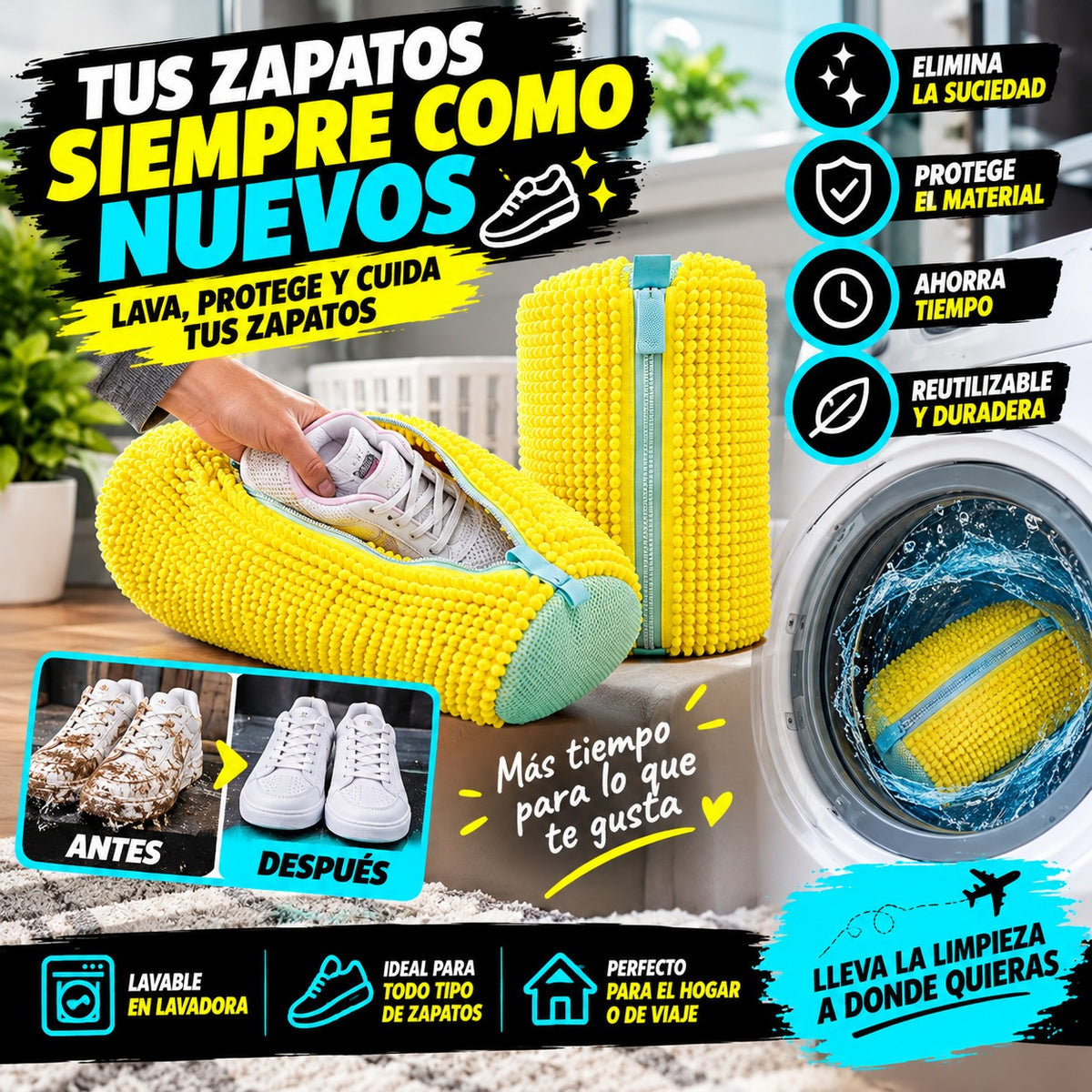 Bolsa LavaZapatos™ - Lava Tus Tenis de Forma Práctica