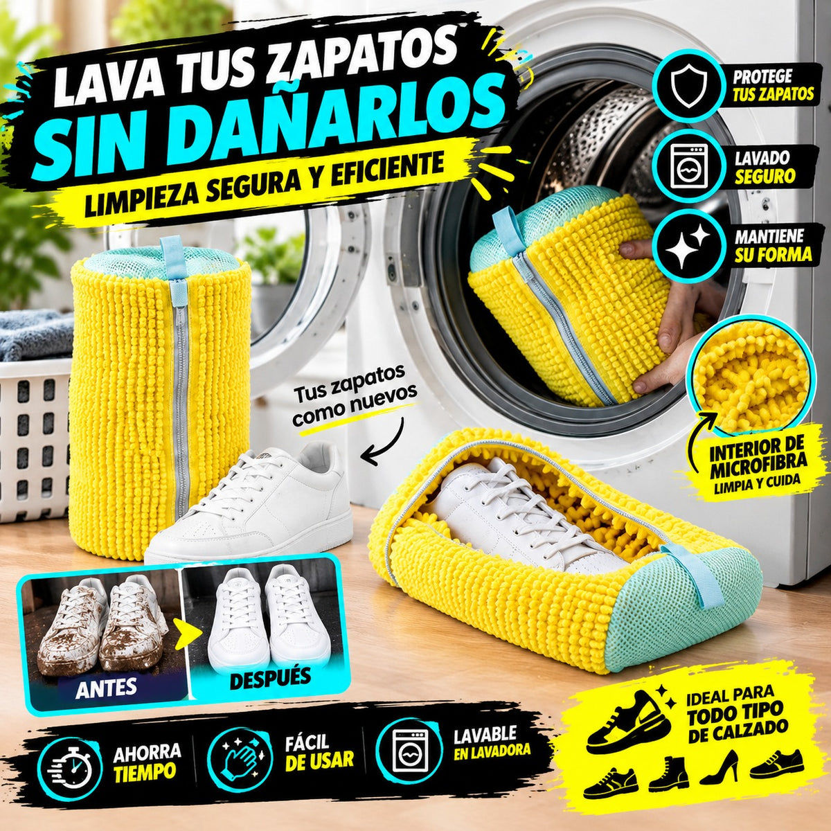 Bolsa LavaZapatos™ - Lava Tus Tenis de Forma Práctica